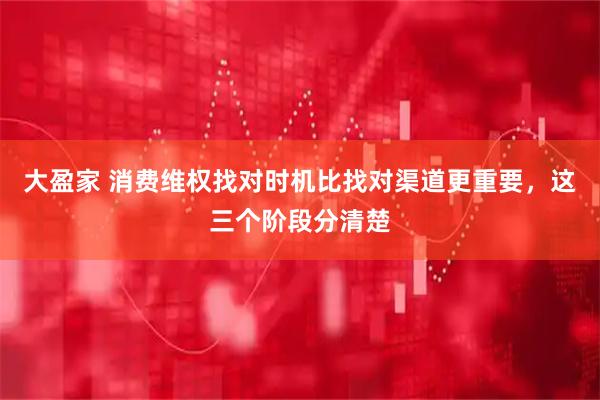 大盈家 消费维权找对时机比找对渠道更重要，这三个阶段分清楚
