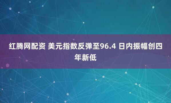 红腾网配资 美元指数反弹至96.4 日内振幅创四年新低