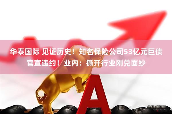 华泰国际 见证历史！知名保险公司53亿元巨债官宣违约！业内：撕开行业刚兑面纱