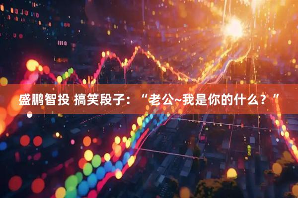 盛鹏智投 搞笑段子：“老公~我是你的什么？”